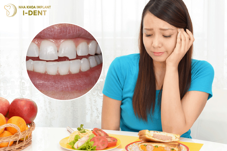 Răng cửa bị mẻ gây ảnh hưởng đến quá trình ăn nhai