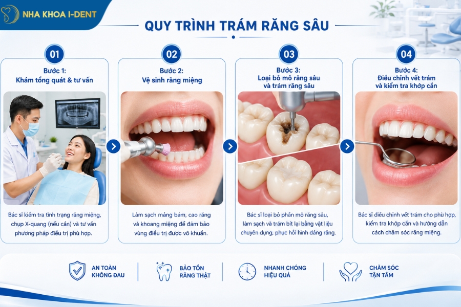 Quy trình trám răng sâu