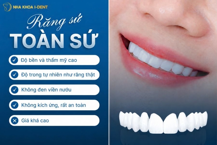 răng sứ kim loại và răng toàn sứ