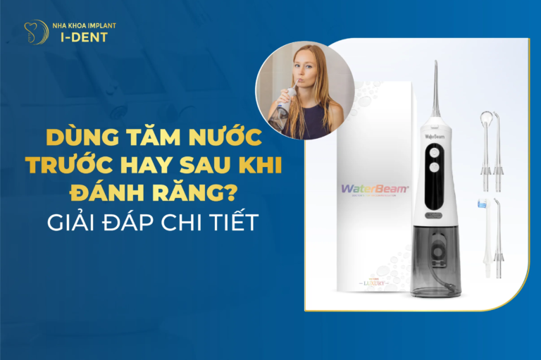 Dùng tăm nước trước hay sau khi đánh răng?