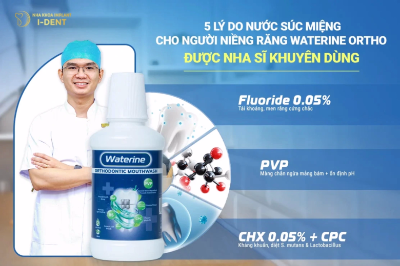 nước súc miệng cho người niềng răng Waterine Ortho
