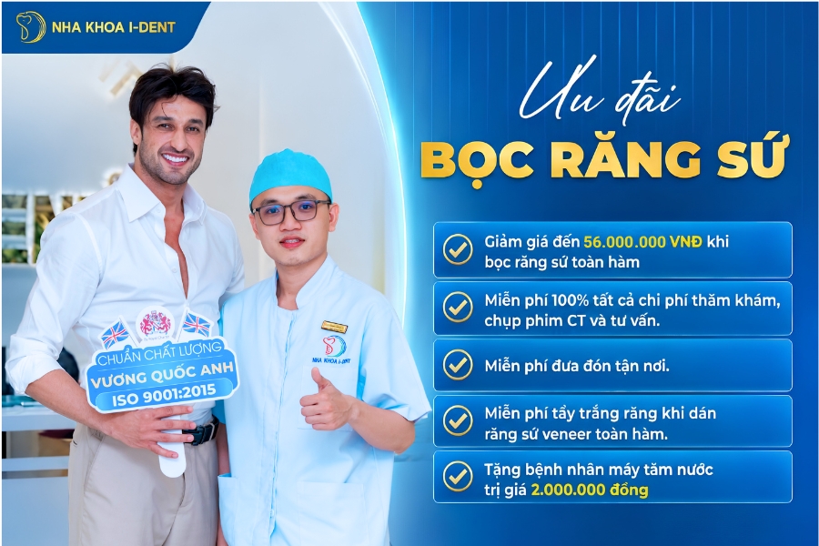 Ưu đãi làm răng sứ tại Nha khoa I-Dent.