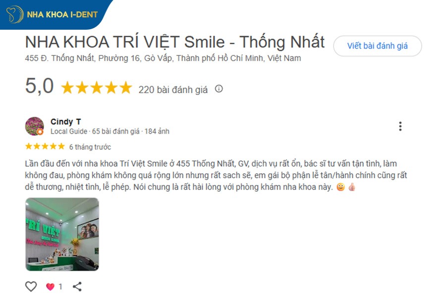 Khách hàng đánh giá nha khoa Trí Việt