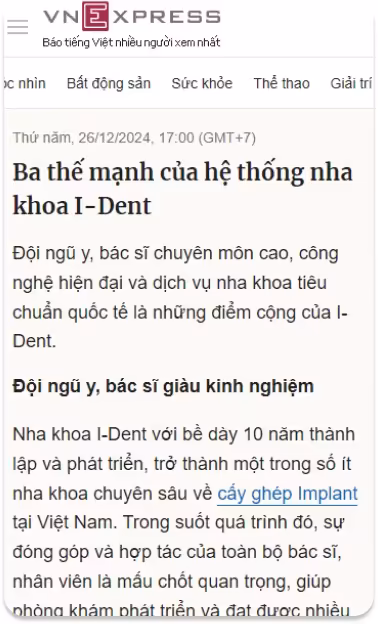 Ba thế mạnh của hệ thống Nha khoa I-Dent