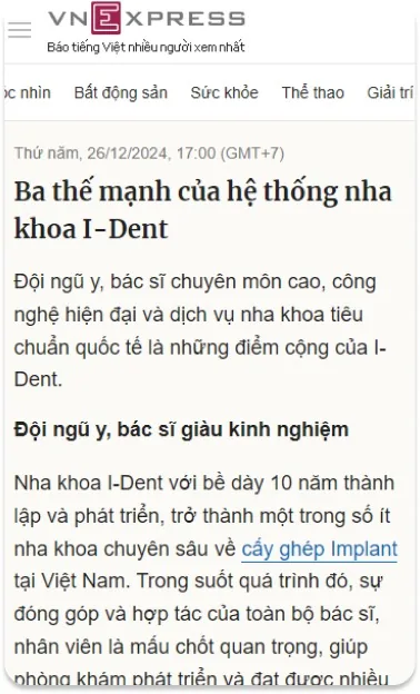 Ba thế mạnh của hệ thống Nha khoa I-Dent