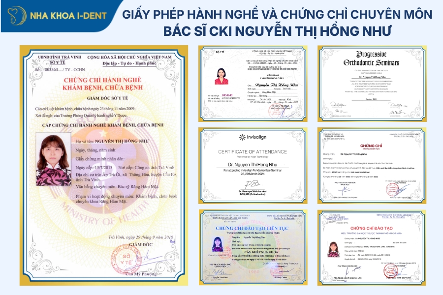 Chứng chỉ hành nghề và các bằng cấp chuyên môn của Bác sĩ CKI Nguyễn Thị Hồng Như