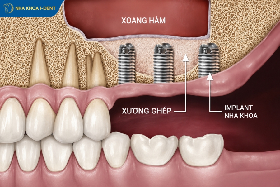 nâng xoang trong cấy ghép implant - Nha khoa I-Dent