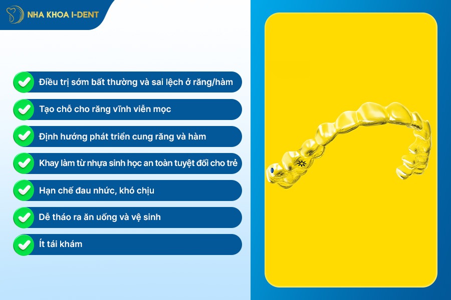 Lợi ích khi niềng răng trong suốt Invisalign First cho trẻ.