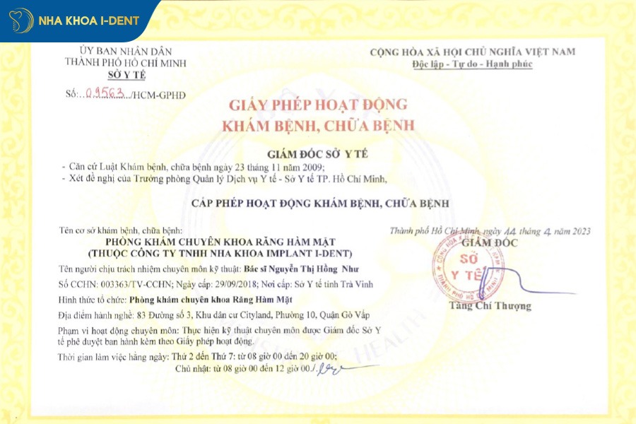 nha khoa i-dent chi nhánh gò vấp