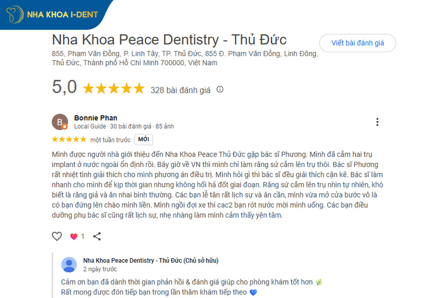 review nha khoa tốt