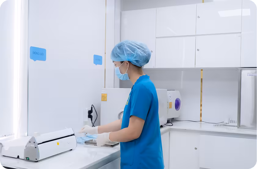 Phòng vô trùng dụng cụ nha khoa tại nha khoa I-Dent.