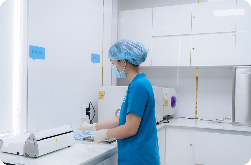 Phòng vô trùng dụng cụ nha khoa tại nha khoa I-Dent.