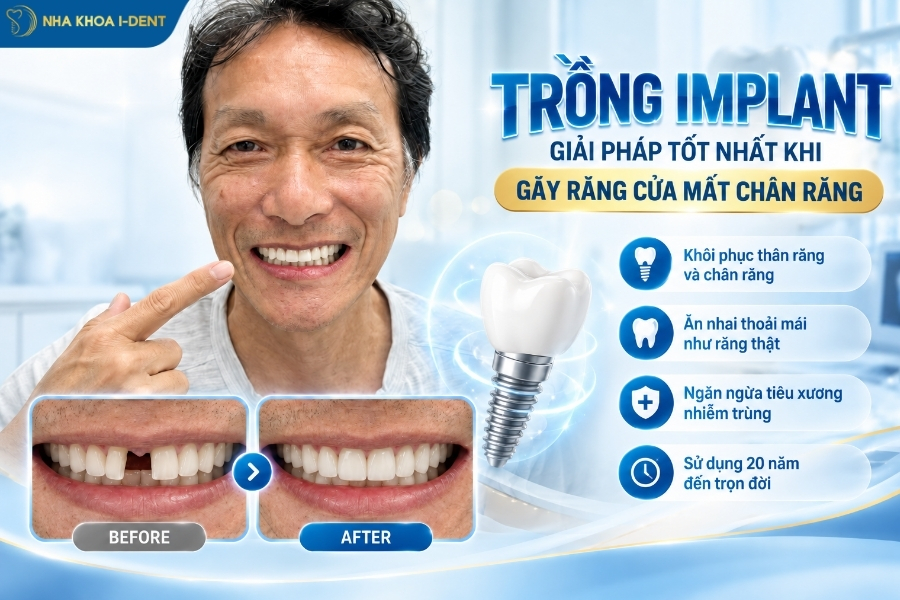 bị gãy răng cửa phải làm sao - Nha khoa I-Dent