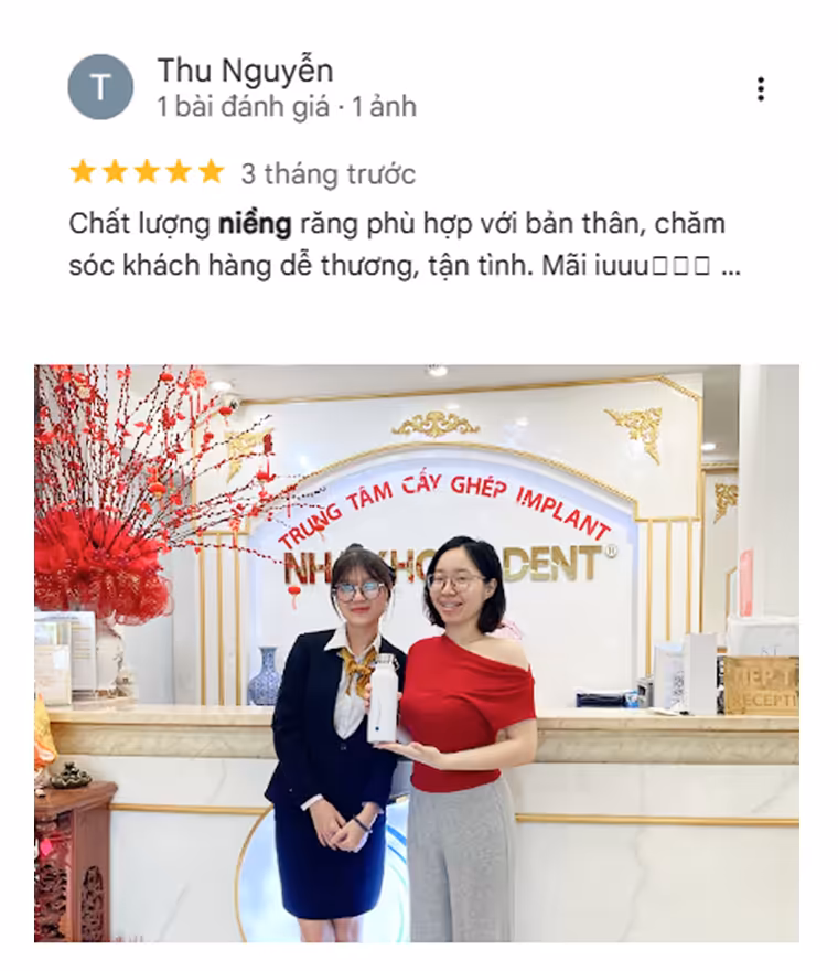 Bệnh nhân đánh giá dịch vụ niềng răng tại nha khoa I-Dent.