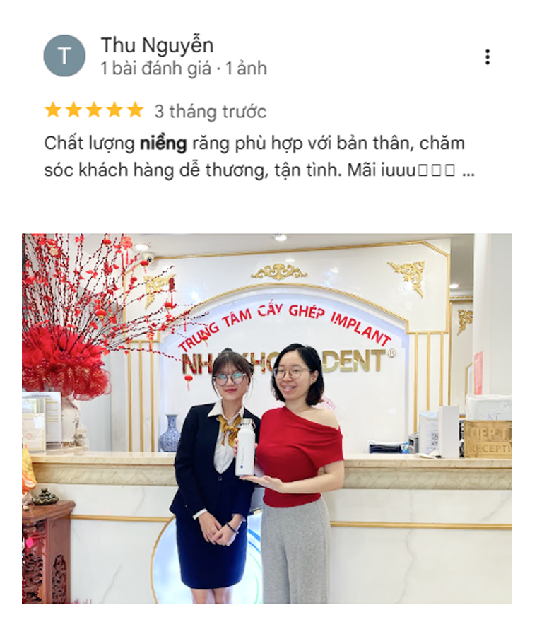 Bệnh nhân đánh giá dịch vụ niềng răng tại nha khoa I-Dent.
