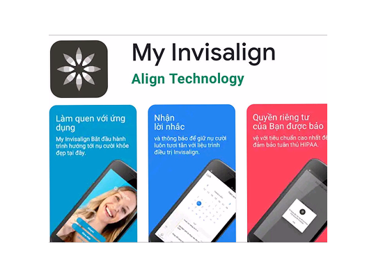 Nha khoa I-Dent theo dõi tiến độ niềng của bệnh nhân niềng Invisalign qua app.