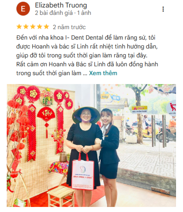 Khách hàng đánh giá về dịch vụ thẩm mỹ răng sứ tại nha khoa I-Dent.