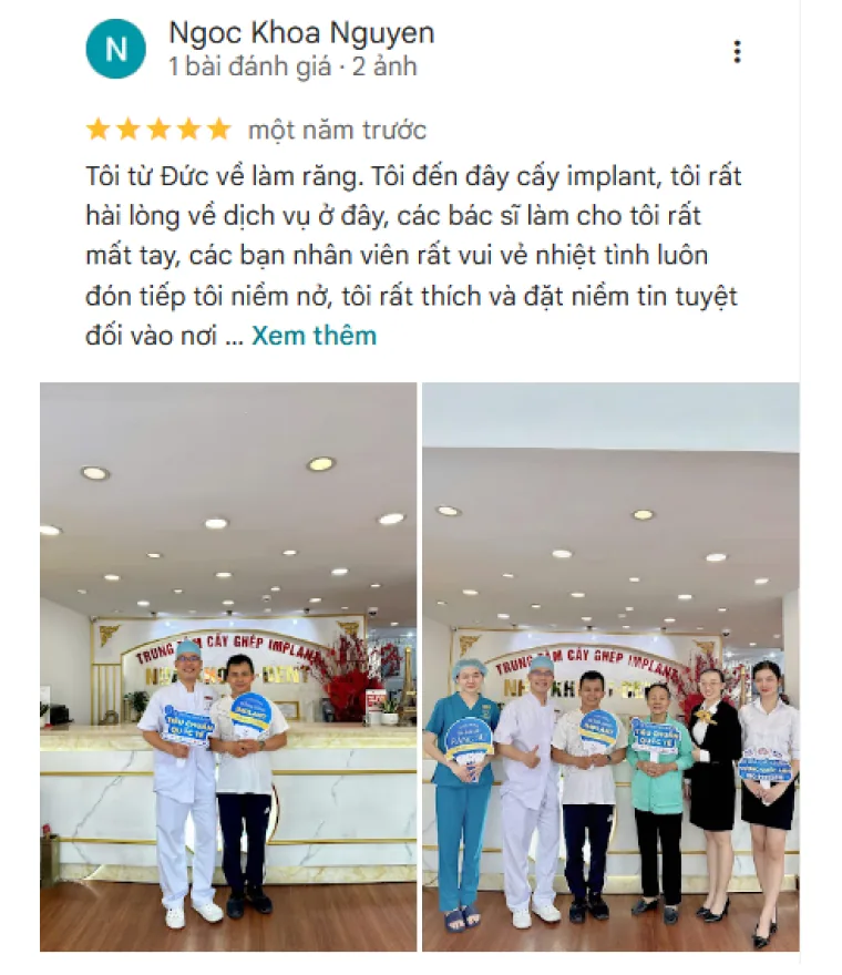 Đánh giá của khách hàng về nha khoa I-Dent.