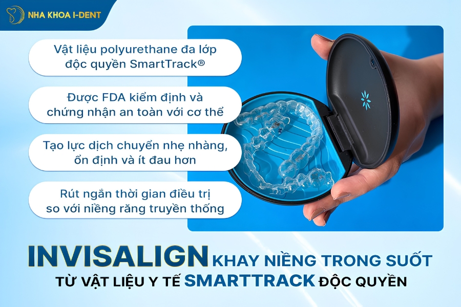 Vật liệu trong suốt SmartTrack độc quyền từ Invisalign