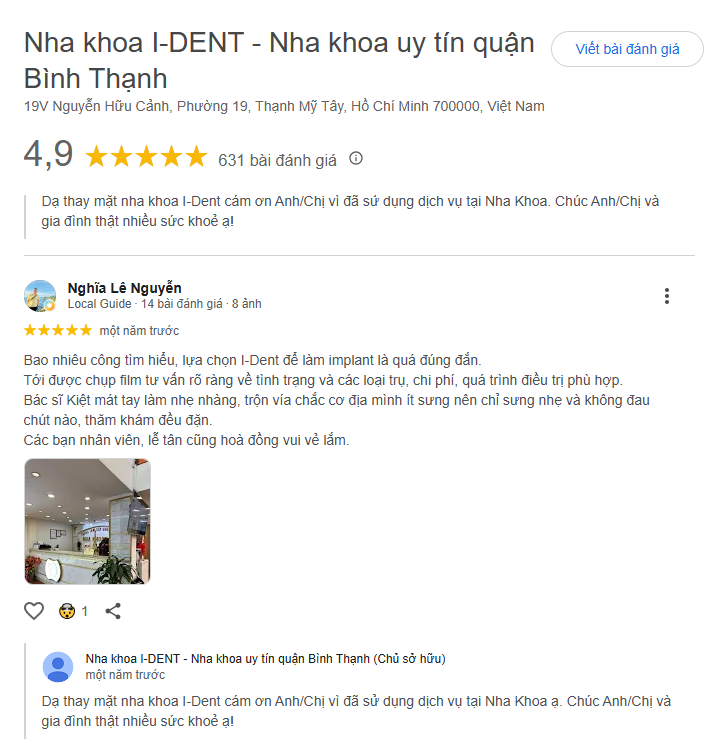 review trồng răng implant tại ident