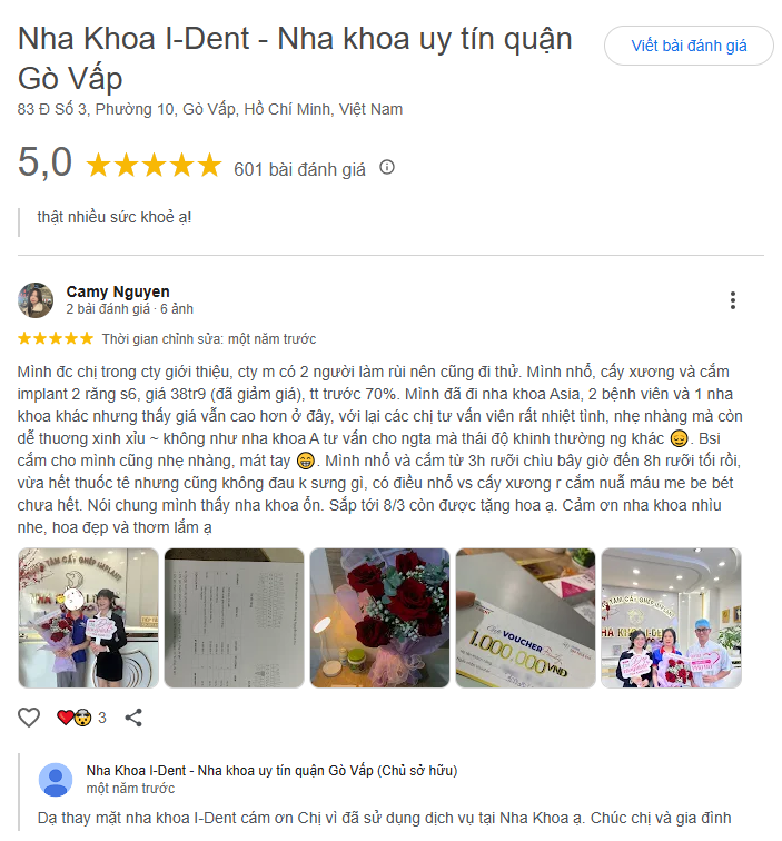 review trồng răng implant tại ident