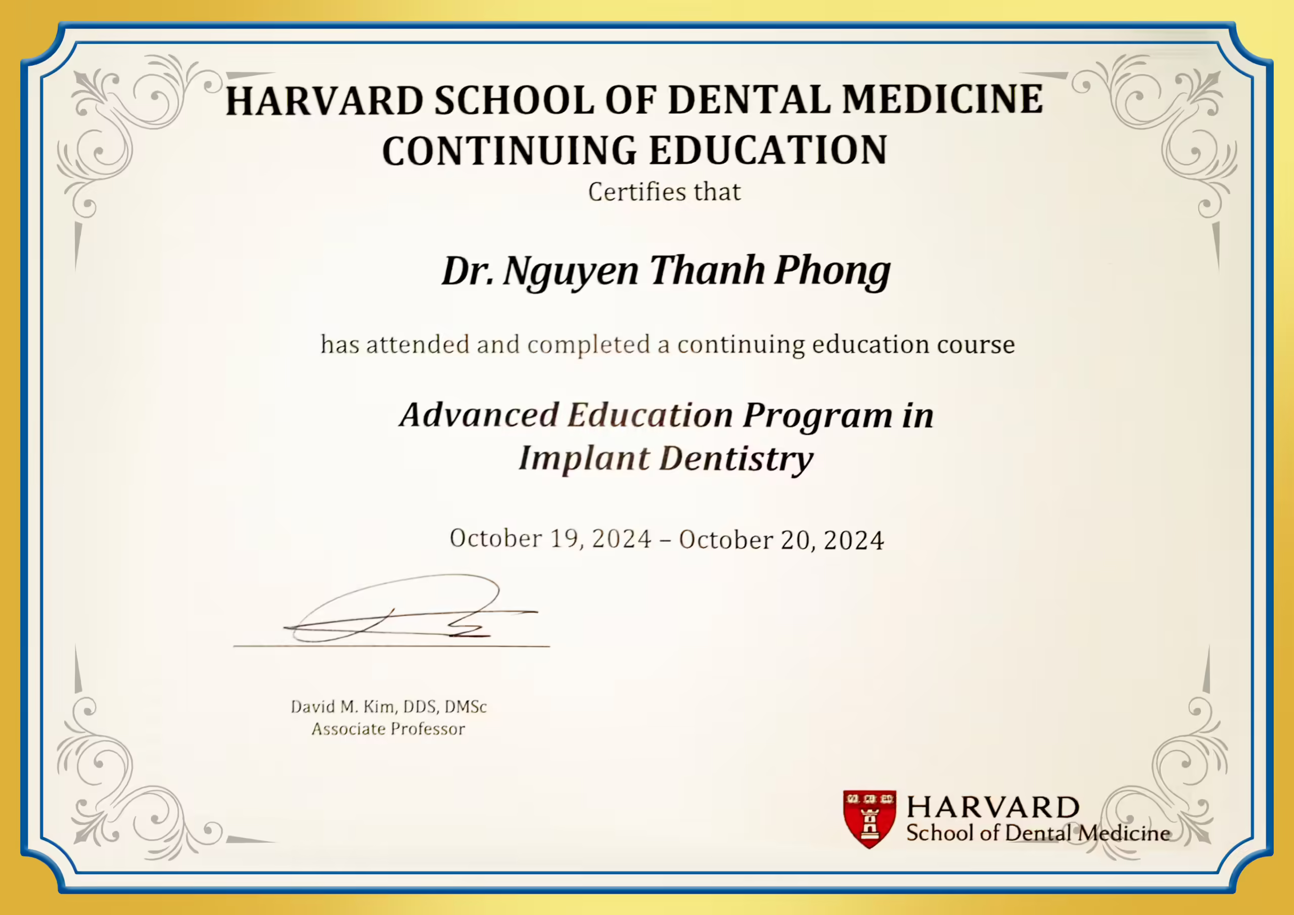 Advanced education program in implant dentistry BS Phong