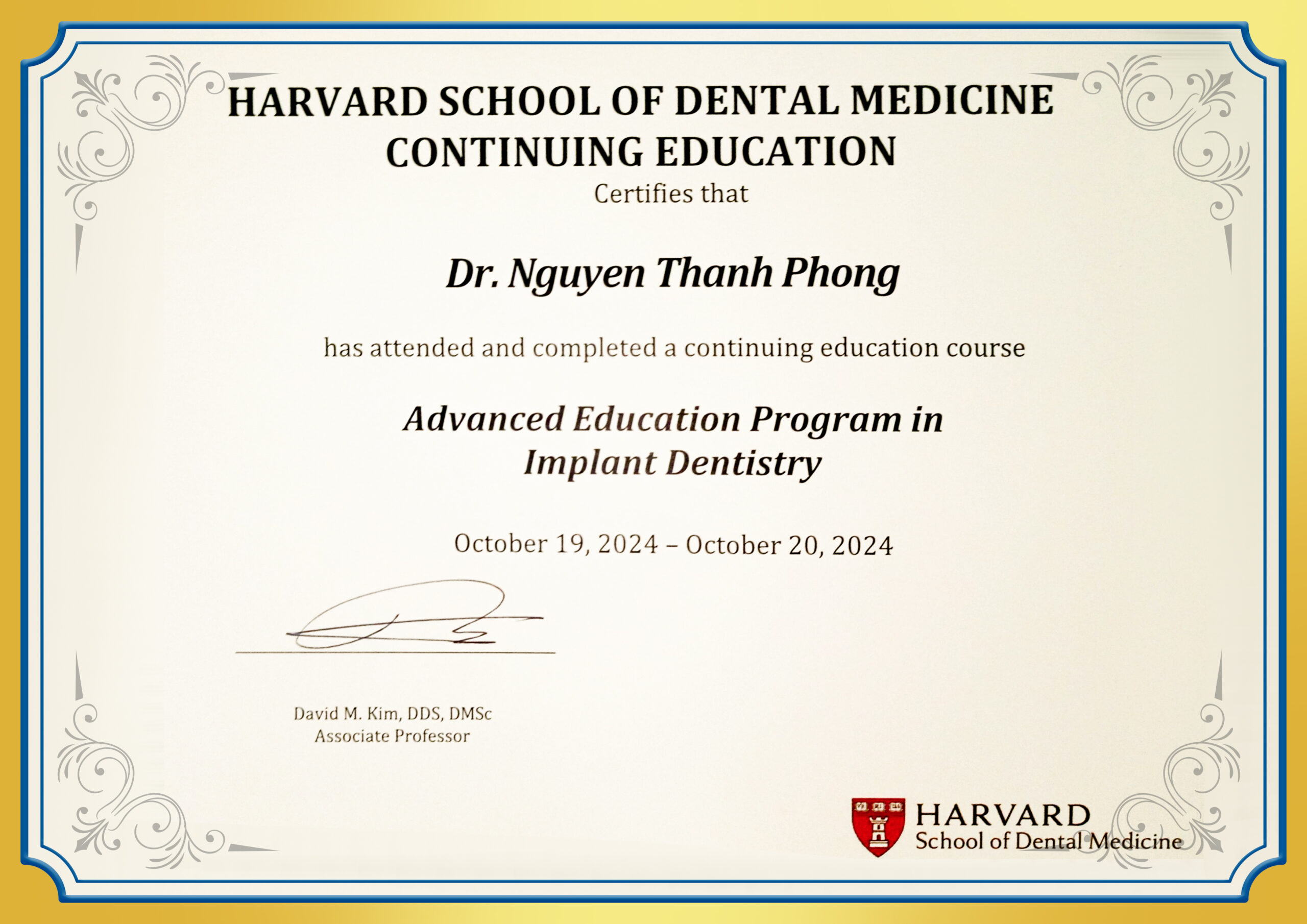 Advanced education program in implant dentistry BS Phong
