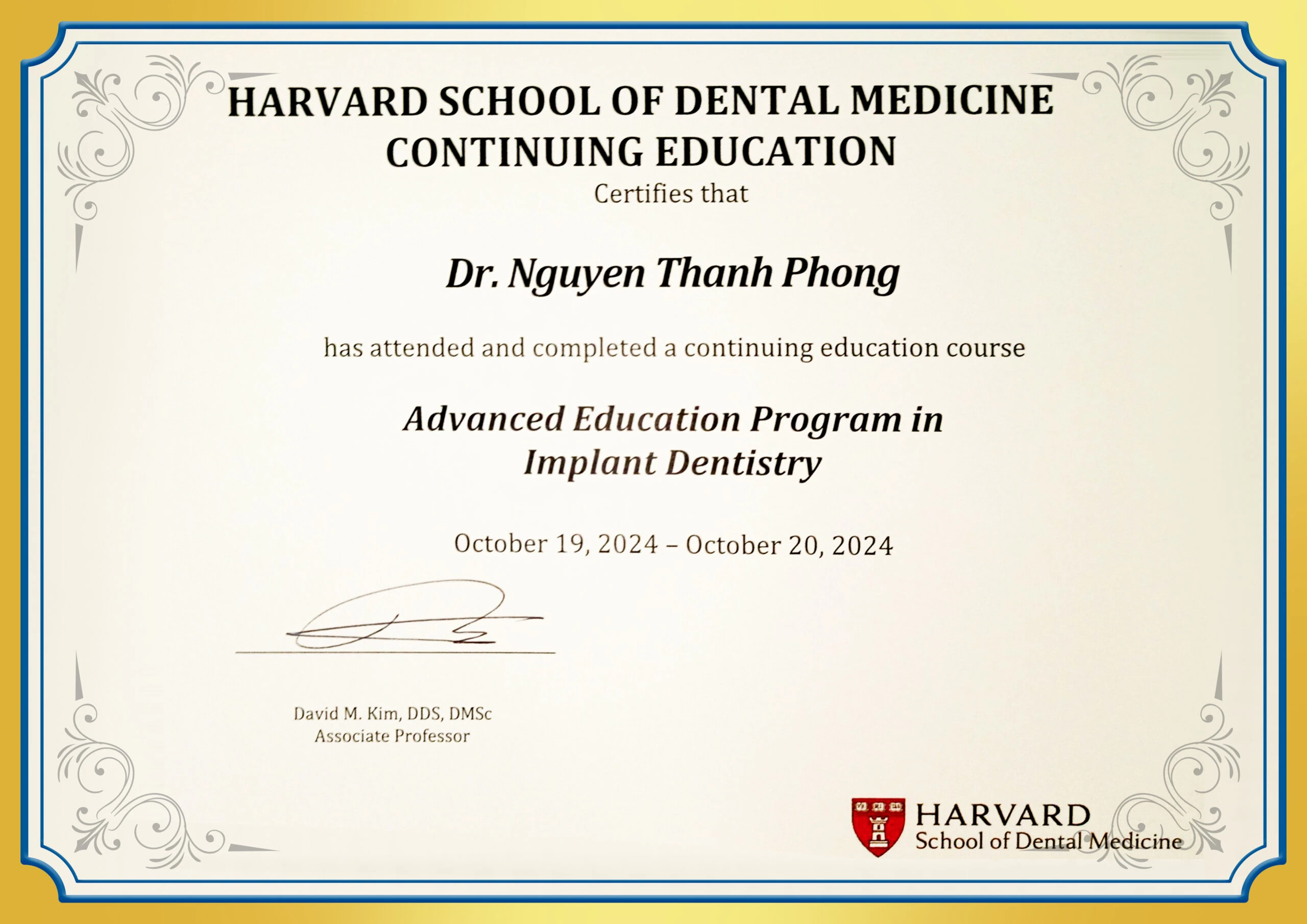 Advanced education program in implant dentistry BS Phong