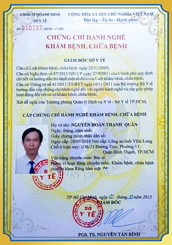Chứng Chỉ Của Nguyen Hoang Thanh Quan