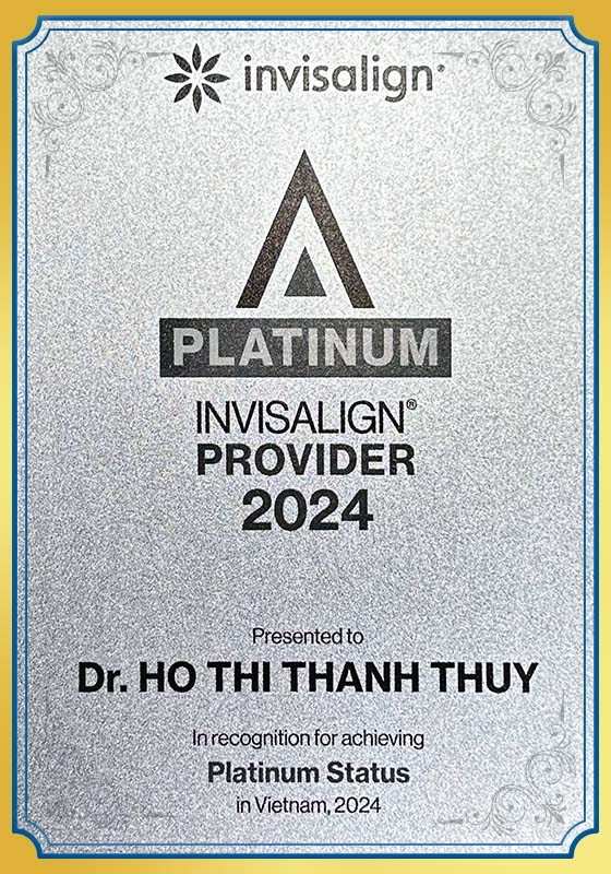 Chứng nhận invisalign platinum 2024 BS Thủy