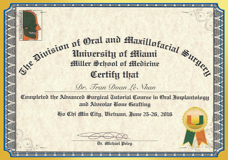 The advanced surgical tutorial course in oral implantology BS Nhân