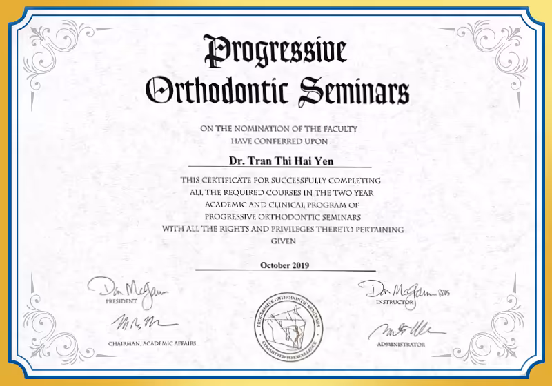 Chứng chỉ chỉnh nha quốc tế POS – Progressive Orthodontic Seminars 2019 Hoa Kỳ