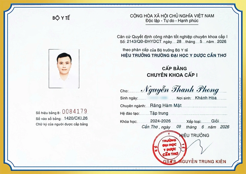 Bằng cấp CKI Nguyễn Thanh Phong