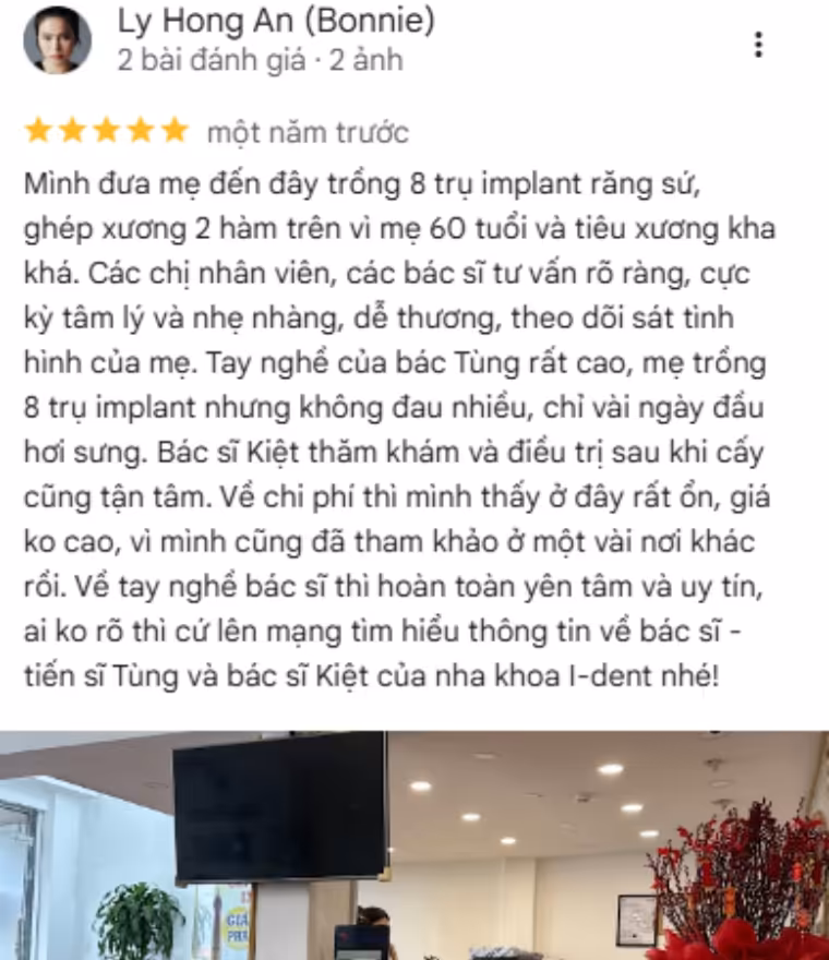 review bệnh nhân đã làm răng sứ thẩm mỹ