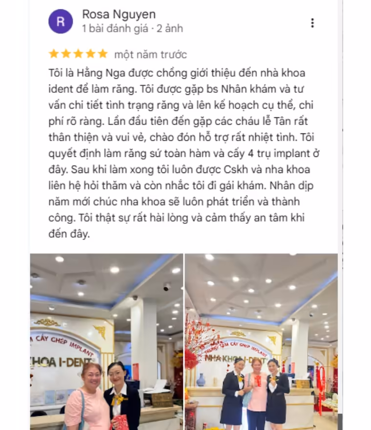 review bệnh nhân làm răng sứ thẩm mỹ