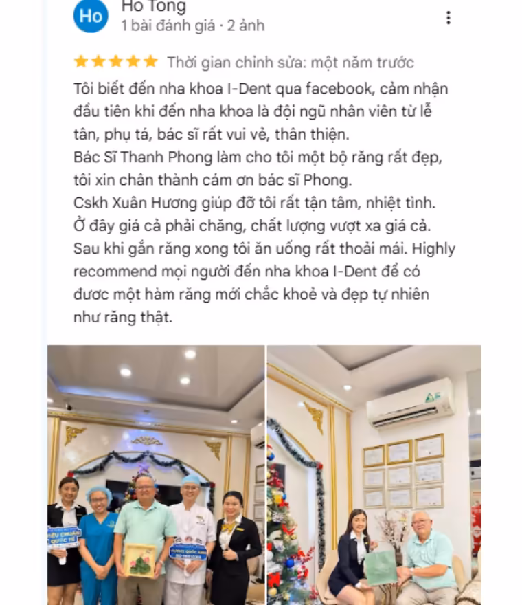 review của bệnh nhân làm răng sứ thẩm mỹ