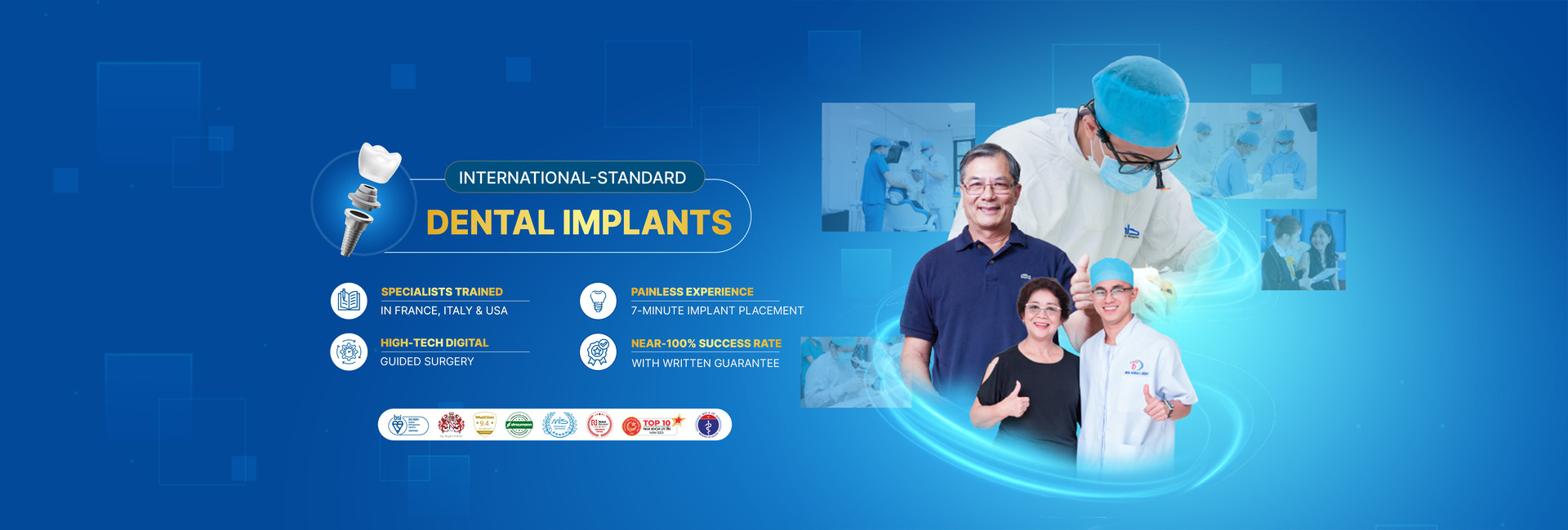 PhD, Implant Specialists I-Dent Dental with advanced training in France, Italy, and the United States