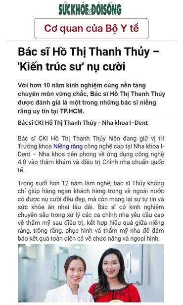 Báo DSSK của Bộ Y tế đánh giá cao chuyên môn bác sĩ CKI Hồ Thị Thanh Thủy