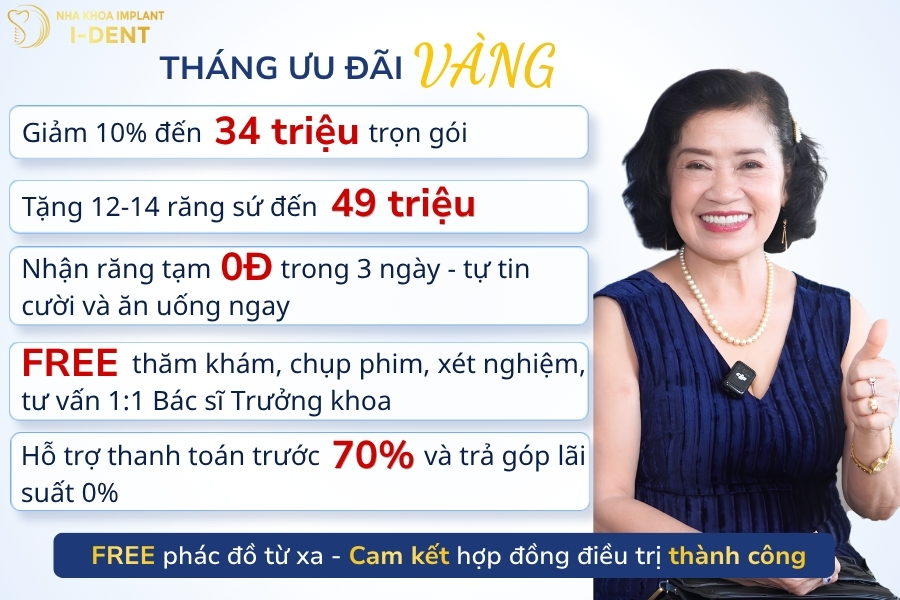 Chương trình ưu đãi trồng răng Implant tại Nha khoa I-Dent