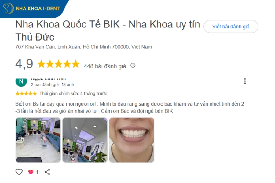 nha khoa quốc tế đánh giá cao