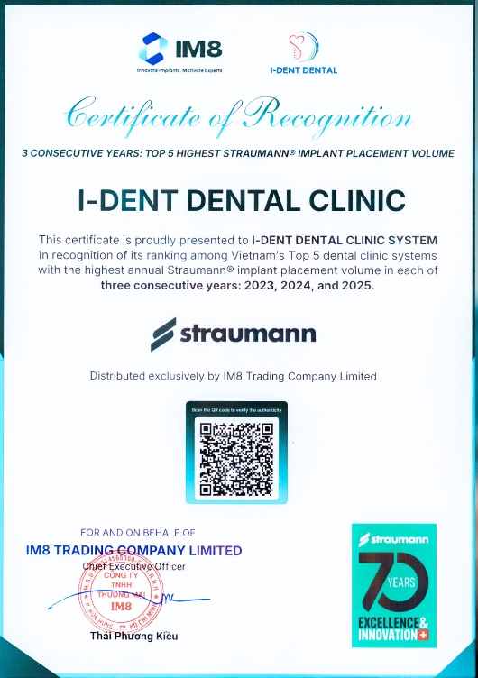 I-Dent Dental Top 5 Highest Straumann Implant Placement Volume