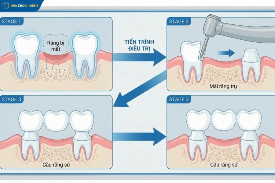 Để làm cầu răng sứ thì bác sĩ bắt buộc phải mài răng